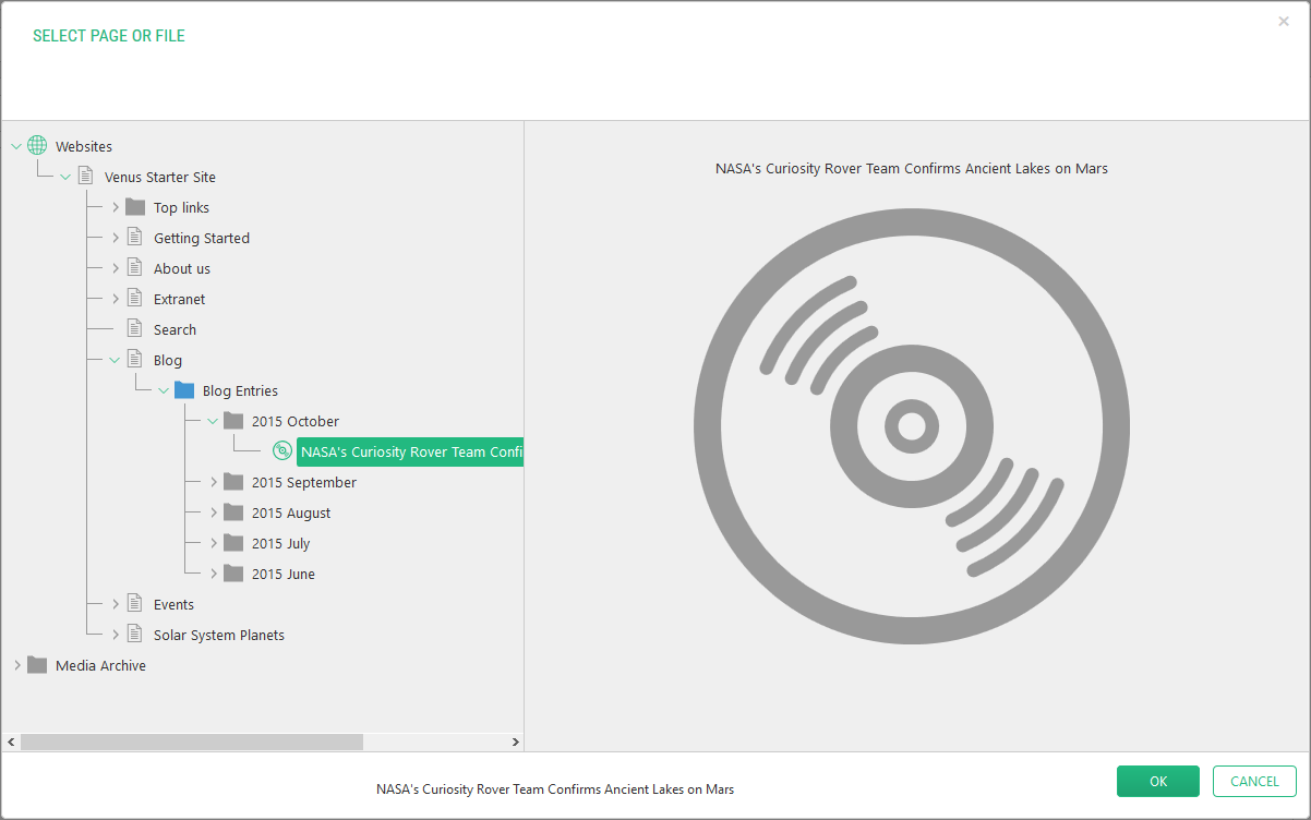 Linking to data items