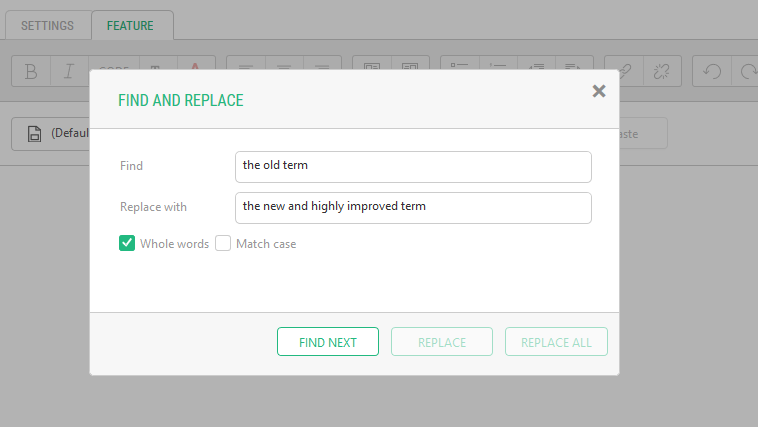 Find & Replace in editors