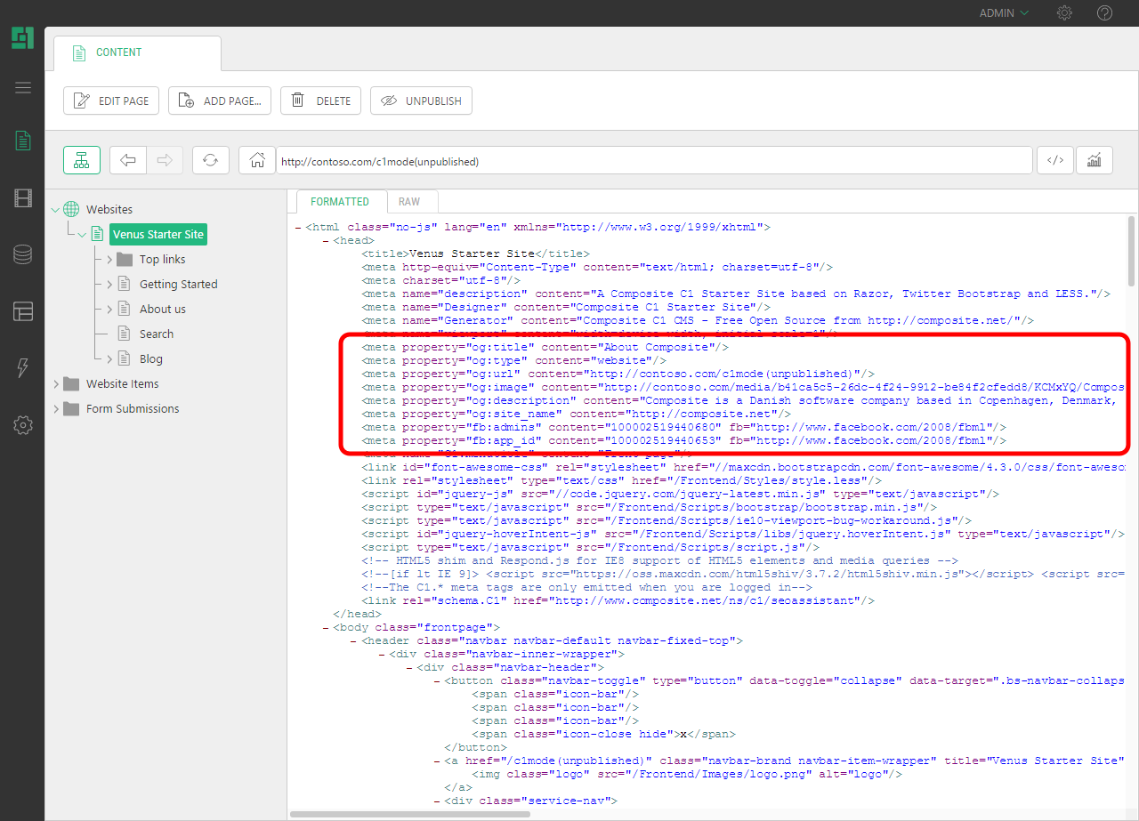Open Graph Protocol Introduction C1 CMS