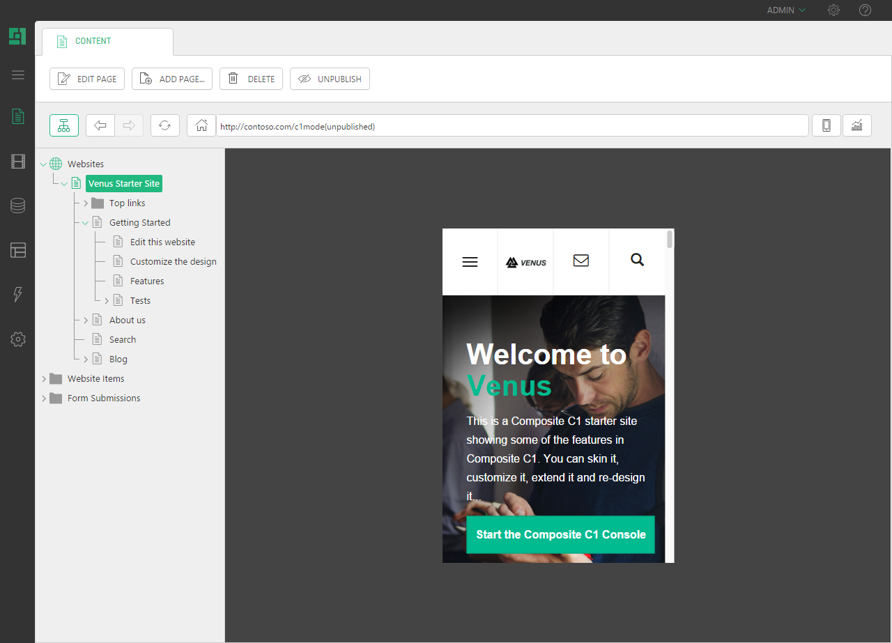 Device previews and page analysis tools