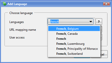 Searches in dropdowns