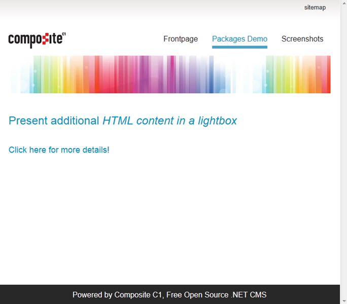 HTML Lightbox Introduction C1 CMS
