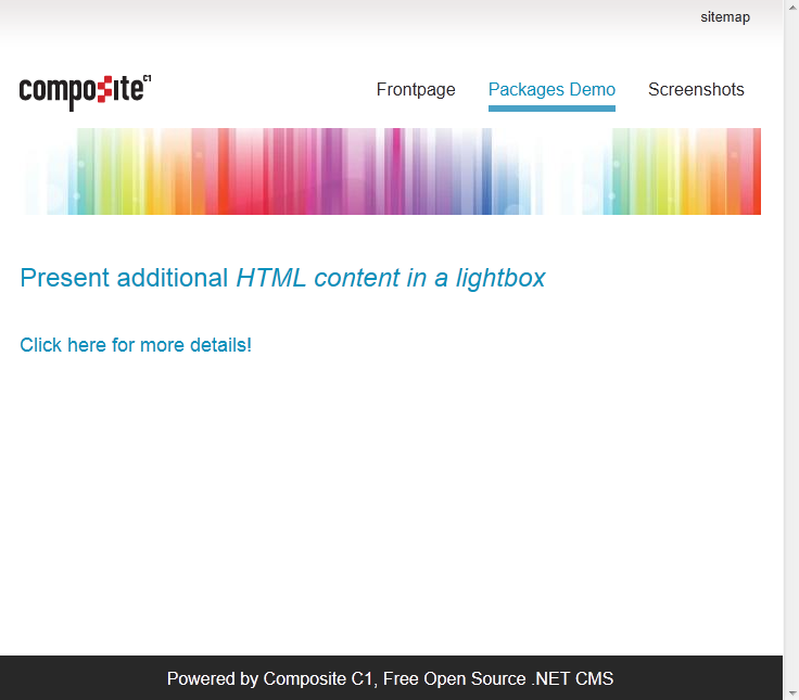 HTML Lightbox Introduction C1 CMS