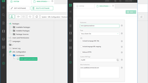 Host name management / multi-site support