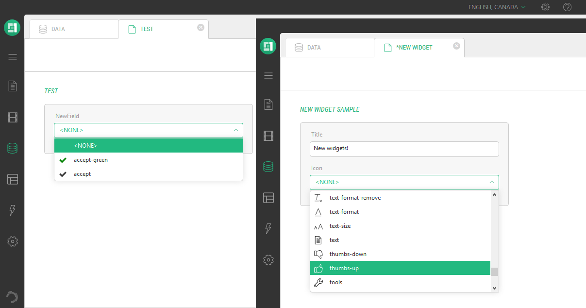 New Icon Selector widgets