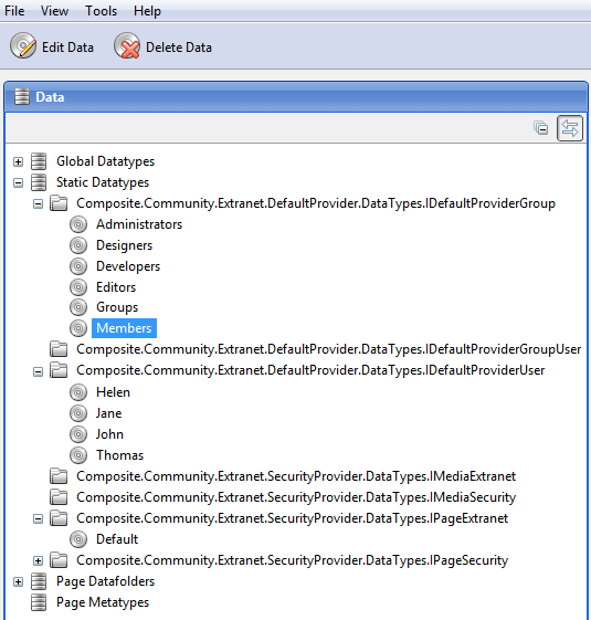Get trees and CRUD UI for your own data types