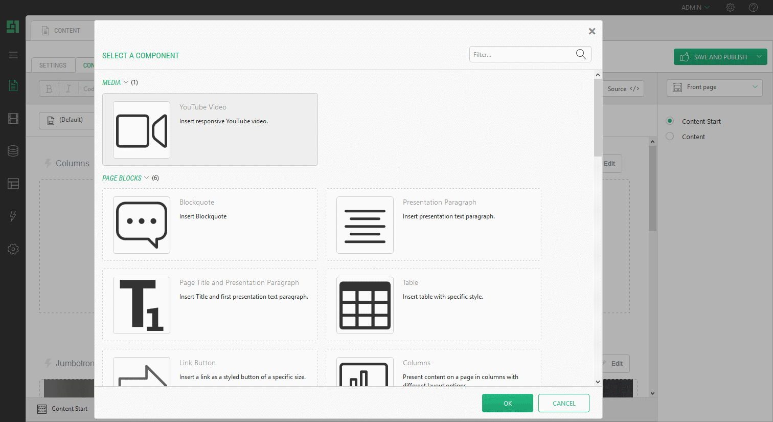 Components for the Visual Editor