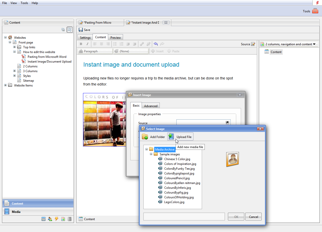 Instant image and document upload